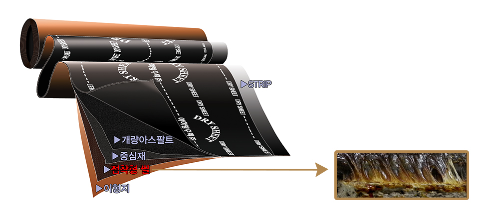 드라이 점착 복합 시트 구성도